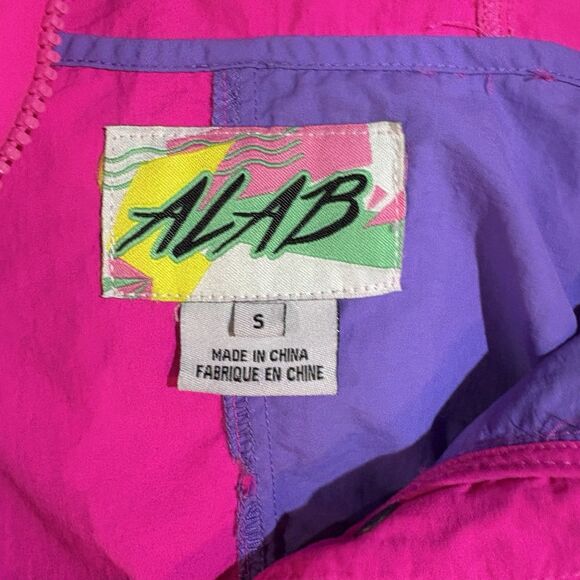 Alab Colorblock Windbreaker Women S 90s Retro Neon Pullover Jacket Y2K Vibes - Picture 5 of 11